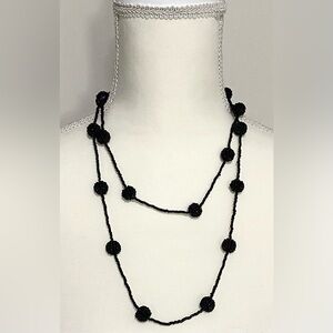 Black Large Beaded Long Necklace Boho-chic Fall Coastal Classic Southwestern